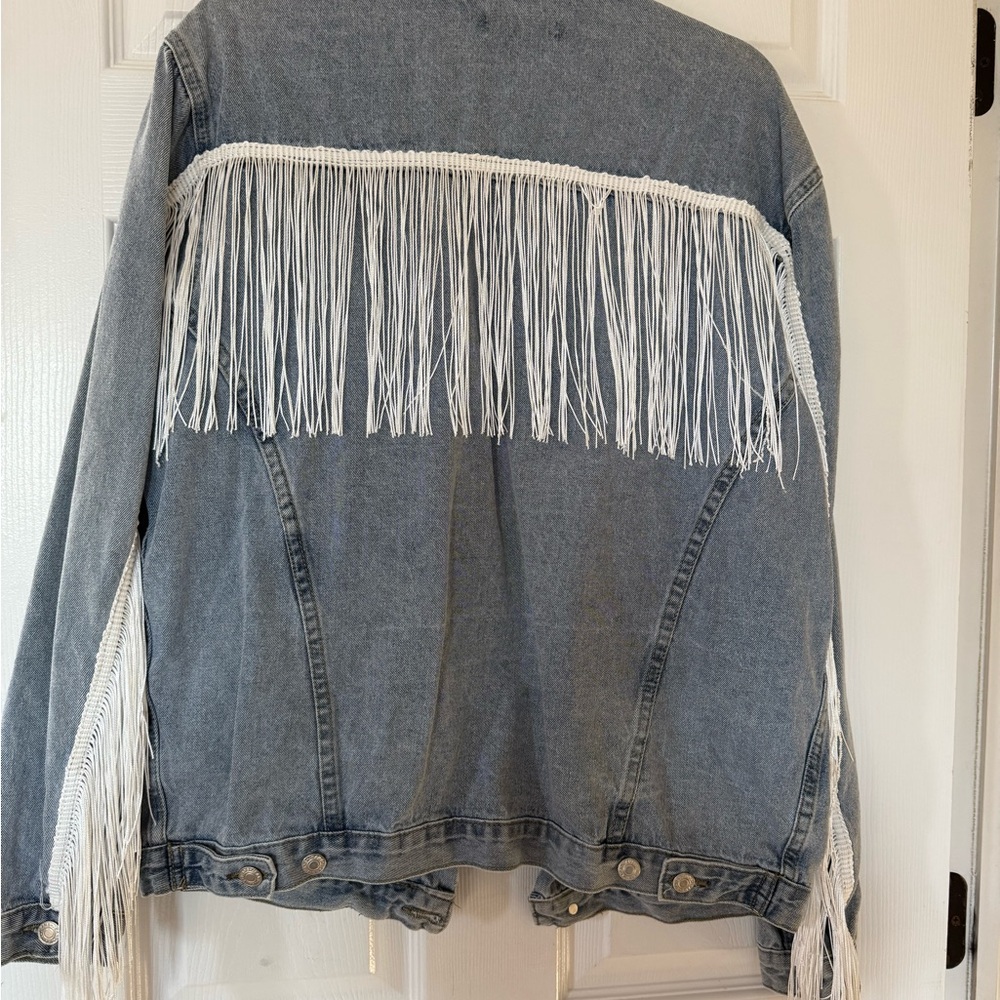 Denim Fringe Jacket